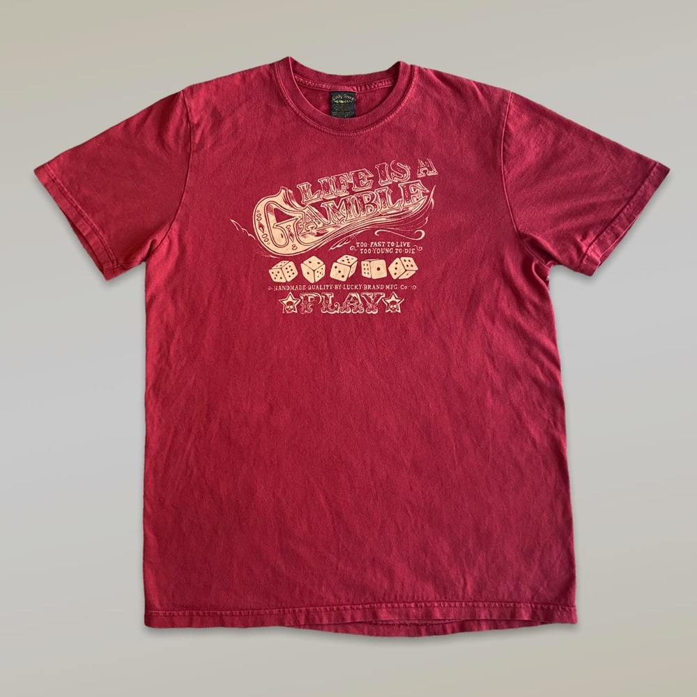 Vintage 90’s Lucky Brand Life is a Gamble Classic Fit Short Sleeve T-Shirt